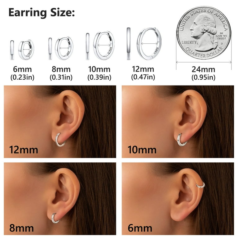 Sterling silver hoop earrings small for cartilage discount