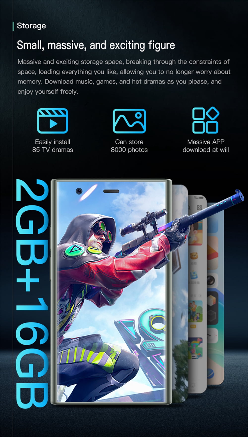 3G Android Small Size Cellphone SOYES S23 Pro Mini Smartphone Creative Gift for Kid 2GB RAM 16GB ROM Play Store The Smallest Mobile Phone