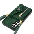 thumbnail image 6 of Compatible With Samsung Galaxy S24 Phone Case Zipper Card Pocket Design Crossbody Lanyard PU Leather Shockproof Anti-Fingerprint Kickstand Lightweight Phone Cover,Green, 6 of 12