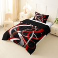 thumbnail image 2 of Homewish Swirl Lines Twin Comforter Sets,Abstract Geometric Bedding Set,Red White,Black Reversible,2pcs,1 Comforter and 1 Pillowcase, 2 of 7
