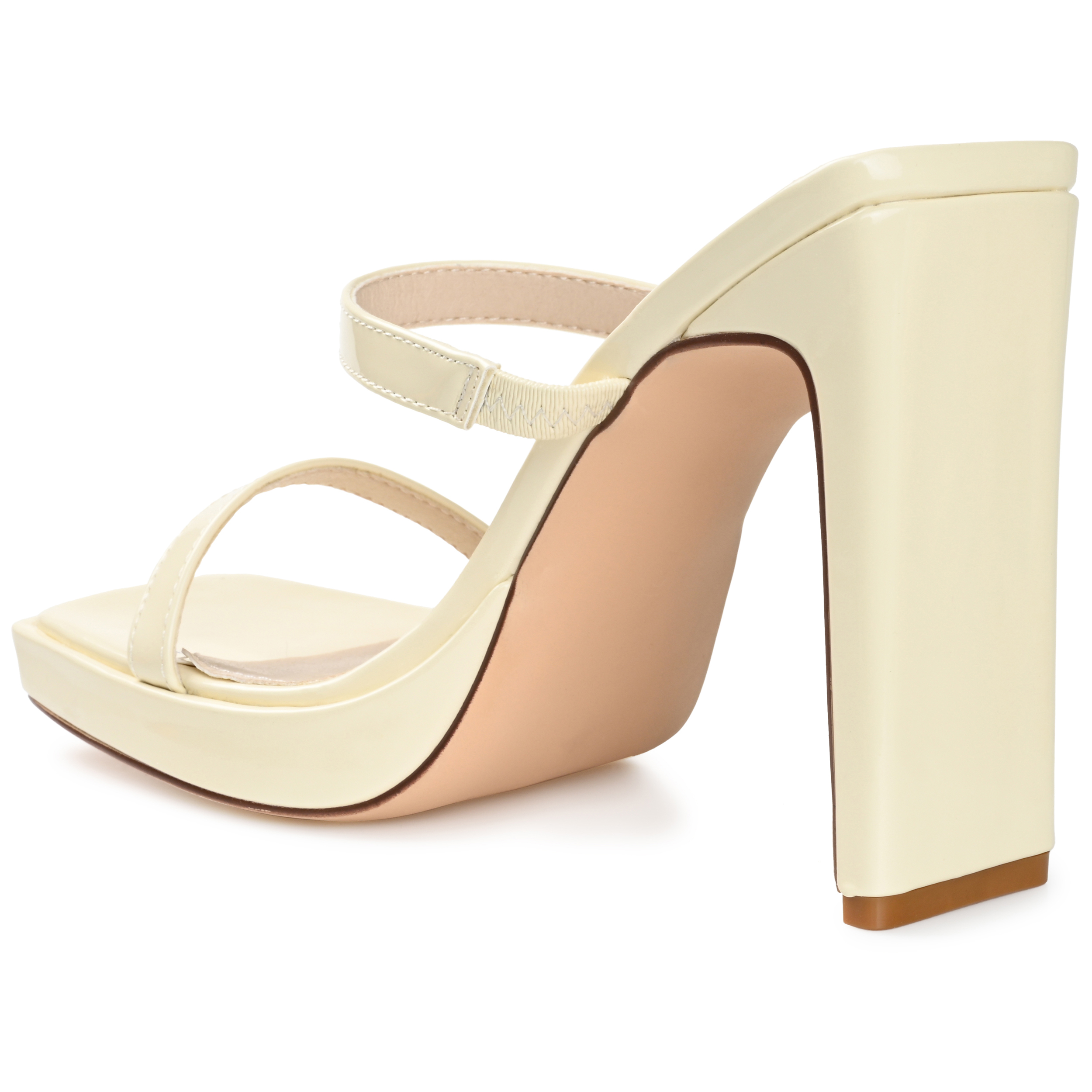 Journee Womens Naivee Open Square Toe Platform Heel Sandals