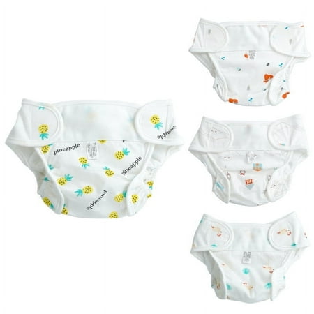BABESIDE 4 Pcs Reborn Baby Dolls Disapers Underwears for 17-22" Reusable Washable Doll Diapers Panties