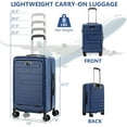 thumbnail image 3 of Costway 20" Carry-on Luggage PC Hardside Suitcase TSA Lock with Front Pocket & USB Port Navy, 3 of 10