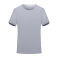 thumbnail image 4 of Betivan Men's Solid Color Quick Dry Short Sleeve T Shirt Round Neck Elastic Fabric Casual Running Fitness Top Soft Breathable Tee Active Slim Fit for Gym Training Workout Exercise, 4 of 6