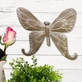 thumbnail image 3 of Key West Tropical Butterfly, Rustic Metal Wall Decor, Bas Relief Sculpture, Antiqued Finish, Distressed Weathered Beige, Artisinal Hand Crafted Iron, 8 5/8 x 7 1/2 Inches, 3 of 4