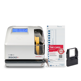 Pyramid Time Systems 3500SS Time Clock & Document Stamp with 25 Time Cards, Ribbon Cartridge & Security Keys