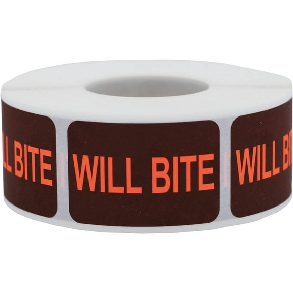 Will Bite Pet Veterinarian Warning Labels | 1″ x 1.5″ - 500 Pack