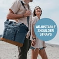 thumbnail image 4 of CleverMade Pacifica Medium Foldable Cooler Bag, Leakproof Insulated Soft Cooler, Ocean/Cognac, 4 of 10