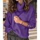 thumbnail image 5 of Suéteres de Punto Grueso Oversize para Mujer, con Cuello Alto, Larga y Corte Holgado, Ideales para el Invierno Púrpura XL, 5 of 8