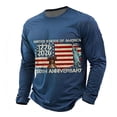 thumbnail image 3 of USA 250th Anniversary Shirt Mens T Shirts Graphic Independence Day Tee Long Sleeve Crewneck Top Blue XL, 3 of 6