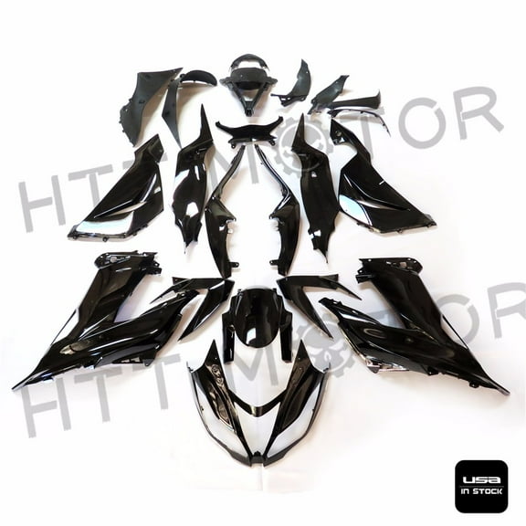 Glossy Black ABS Plastic Fairings Bodywork for 2013-2016 Kawasaki Ninja ZX6R