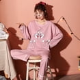 thumbnail image 5 of Conjunto de pijamas de algodón grueso para Mujer, ropa de dormir delgada con patrón de dibujos animados, Otoño e Invierno, 5 of 5