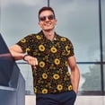 thumbnail image 6 of Balery Sunflowers Leaves Printed Men’s Short Sleeve Polo Shirt, Midweight Men's Shirt,Golf Polo shirts -XX-Large, 6 of 8