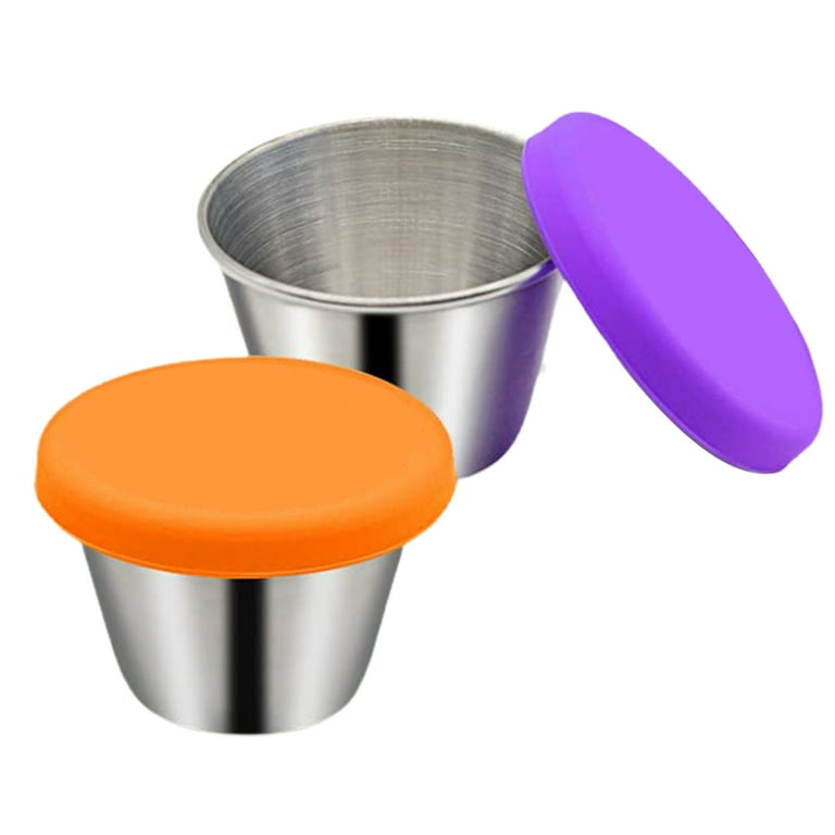 Reusable Salad Dressing Container, 5PCS Sauce Cup with Lid