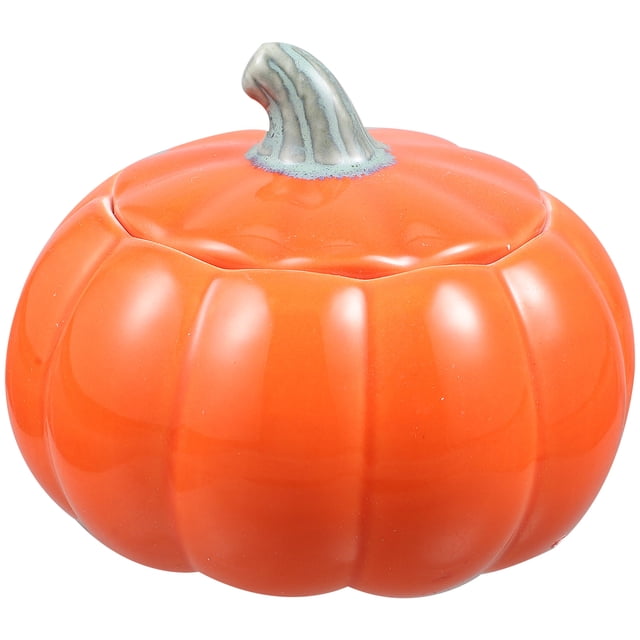 Tarro de azúcar de cerámica, tarro con forma de calabaza, tarro para guardar frijoles, bote para dulces, azucarero de cerámica