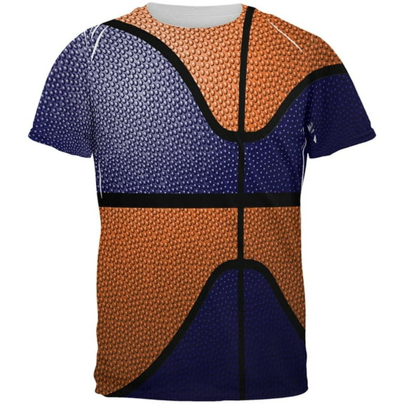 Championship Basketball Navy & Orange All Over Mens T Shirt