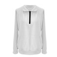 thumbnail image 6 of Women's Waffle Knit Lapel Collar Half Zip Pocket Sweatshirt, Solid Color Long Sleeve Pullover Top with Soft Comfort Fabric for Casual Daily Wear, Street Fashion and Versatile Outfits White L, 6 of 7