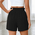 thumbnail image 5 of SOMER Shorts for Women Elastic High Waisted Wide Leg Womens Shorts with Pockets Casual Beach 2026 Summer Black, 5 of 6