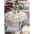 thumbnail image 4 of Outdoor Tablecloth with Umbrella Hole and Zipper, Easter Eggs Round Table Cloth 60 Inch Waterproof Tablecloth, Spring Daisy Eucalyptus Leaves Vintage Picnic Table Cover for Patio Camping, 4 of 7