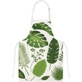 thumbnail image 3 of Dreamtimes Oven Mitts and Pot Holders with Chef Apron 3Pcs Set Tropical Leaves Non Slip Heat Resistant Gloves for Baking Cooking BBQ, 3 of 7