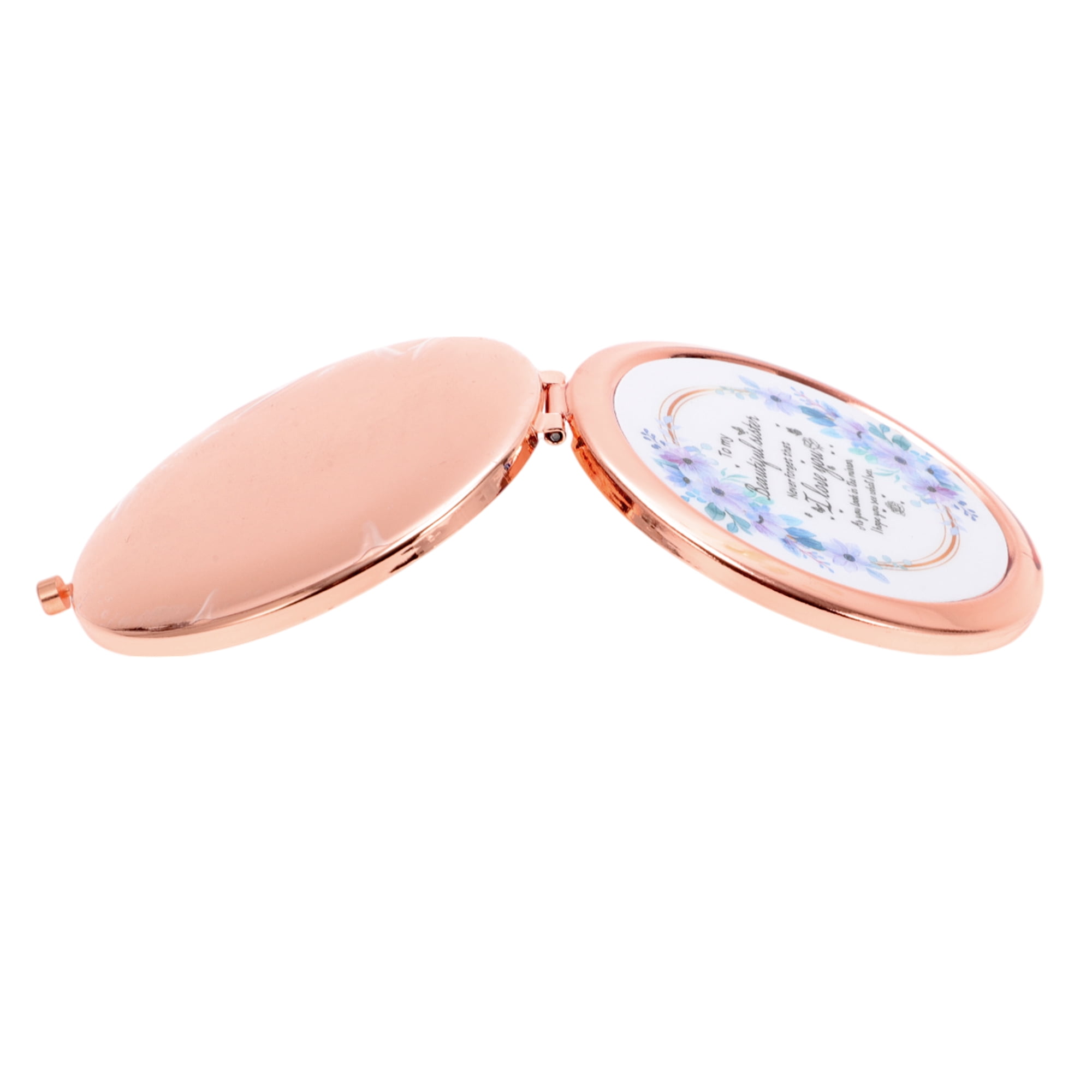 Unique Bargains Lightweight Makeup Mirror Rose Gold Tone 1 Pc