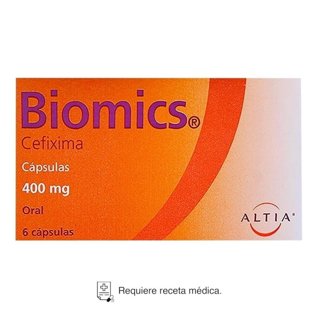 Biomics Cefixima 400 mg 6 cápsulas