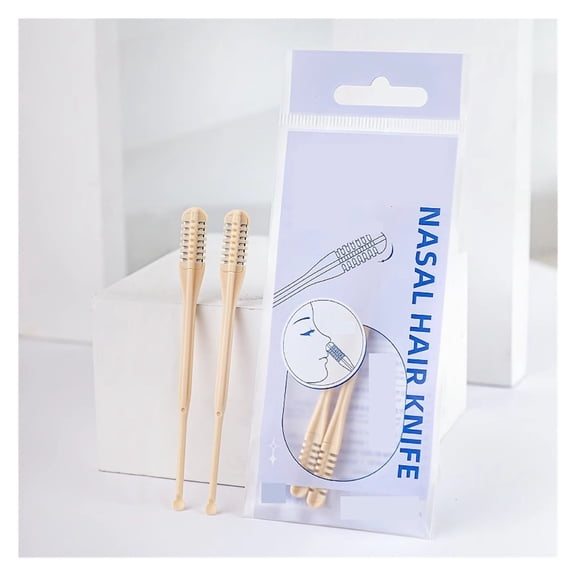 2-in-1 Nasal Hair Cutter Sided Nose Knife 360° Rotating Trimmer Cleaning Brush for Men & Women