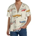 thumbnail image 3 of Wukai Striped Vintage Planes Men's Casual Short-Sleeve Button Down Shirt - Lightweight Summer Dress Shirt for Daily Wear-X-Large, 3 of 7