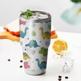 thumbnail image 3 of 30oz White Dinosaurs Clouds Leaves Pattern Tumblers Stainless Steel Tumbler with Lid and Straw,Vacuum Insulated Double Wall Travel Tumbler Cups Mug with Cleaning Brush for Coffee,Tea, 3 of 7