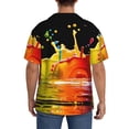 thumbnail image 3 of Gukieu Vibrant Color Splash Print Men's Short-sleeved Shirts, Button-down Pocket Shirts, T-shirts, Beach Vacation Travel Summer Clothing-Large, 3 of 5
