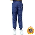 thumbnail image 4 of VNKIDY Boys Pants Toddlers Kids Children Quilted Puffer Pants With Embroidered Logo Elastic Waisted Loose Warm Padded Trousers For Winter Cold Weather Cute Trousers, 4 of 9