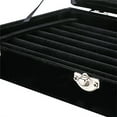 thumbnail image 2 of LANTWOO Elegant Rectangular Velvet Jewelry Box with 7 Slots, Black, 2 of 6