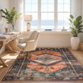 thumbnail image 3 of Design&I 8'x10' Ultra Soft Area Rug, Vintage Boho Kilim Stripe Border Potbelly Burning Sector None Fluffy Washable Non Shedding for Bedroom Living Room Under Sectional, 3 of 7