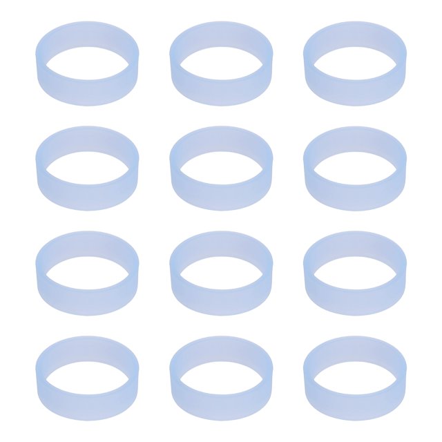 Uxcell 12 Pcs Bandas de Goma de Silicona, 0.79 Pulgadas, Azul Brillante