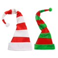 thumbnail image 5 of Gorro de Papá Noel de felpa con rayas rojas y blancas para hombre y mujer, de fieltro largo, unisex, para adultos y Navidad, 5 of 5