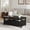 black, variant on 47.2" Modern Farmhouse Coffee Table – Wood Storage with Drawers & Open Shelf, Easy Assembly – 330 lb Capacity for Living Room, Balcony & Parlor