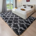 thumbnail image 5 of YJ.GWL Soft Geometric Rug Fluffy Area Rugs for Bedroom Living Room Shaggy Carpets Home Decor,3x5ft,Dark Gray, 5 of 7