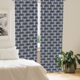 thumbnail image 2 of Ambesonne Geometric Curtains, Classic Triangles Lines, Pair of 28"x84", Dark Blue Grey and Eggshell, 2 of 5