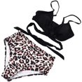 thumbnail image 1 of 1 Set Womens Bikini Swimsuit Leopard Printed V Neck Two Piece Bathing Suit (L), 1 of 8