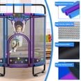 thumbnail image 4 of YORIN Trampoline for Kids, 60'' Mini Trampoline for Toddlers with Swing, Enclosure Net and Basketball Hoop, Indoor/Outdoor Kids Round Trampoline with Adjustable Gymnastics Bars, Gifts for Boys Girls, 4 of 7