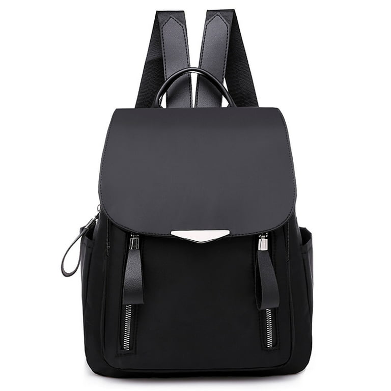 Fashion Women s Outdoor Simple Zipper Contrast Color Backpack Travel Bag Leather Backpack Purse Foldable Backpack Small Backpack with Water Bottle