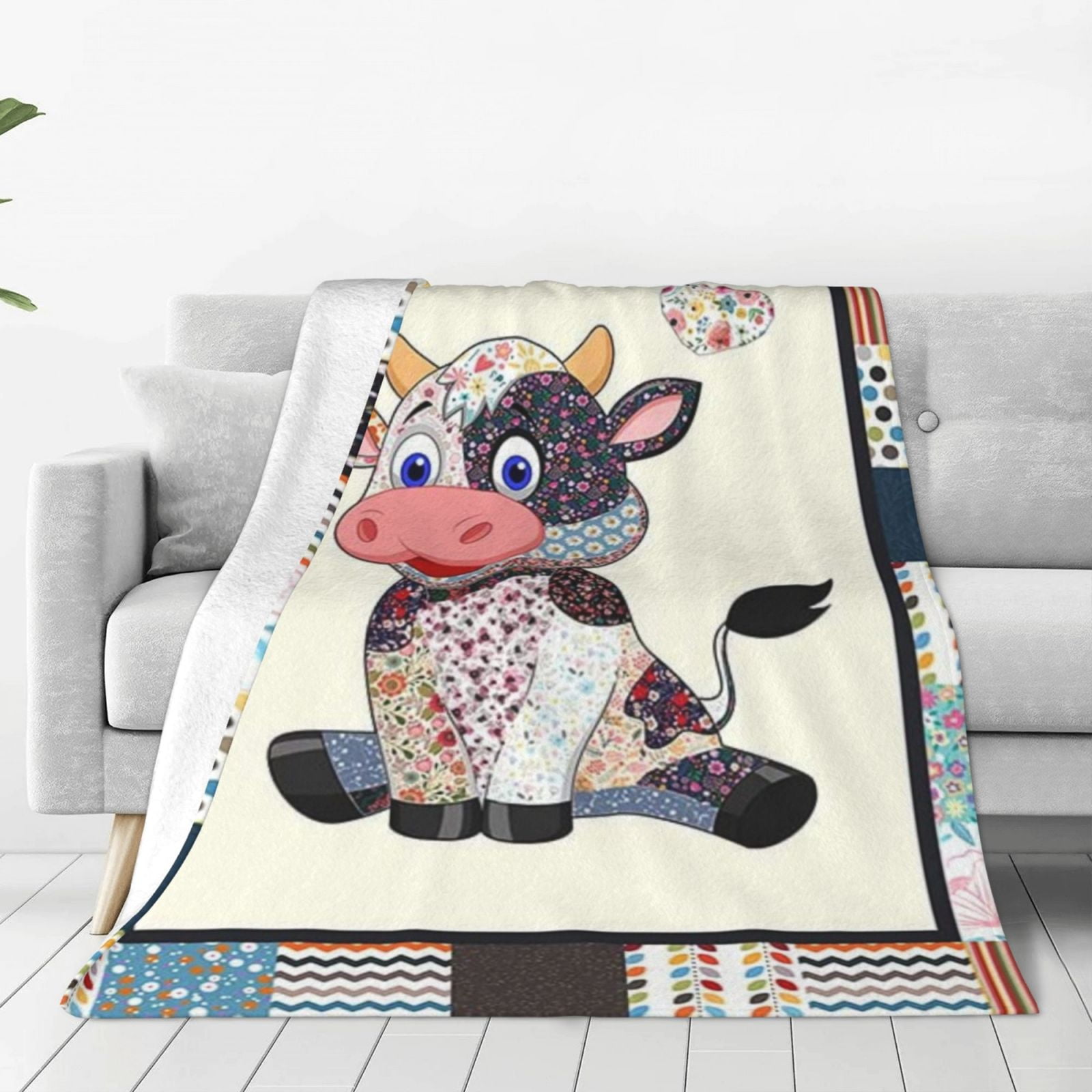 Cute Cow Print Blanket Bedding Cow Decor for Couch Sofa Cows Gifts for