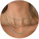 thumbnail image 1 of Herringbone Necklace For Women,14k Gold Plated Layered Gold Necklaces Dainty Gold Herringbone Necklace Chunky Thin Paperclip Snake Chain Choker Neckla, 1 of 4