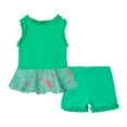 thumbnail image 3 of LittleSpring Little Girls Casual Outfit - Ruffle Tank Top and Loose Shorts, Green, Toddler Size 6, 3 of 6