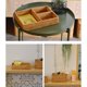 thumbnail image 3 of (Tres compartimentos) caja de almacenamiento tejida de ratán, mesa de centro, cesta de almacenamiento para aperitivos, 3 of 5