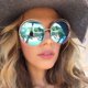 thumbnail image 2 of Gafas de sol redondas de gran tamaño para mujer, diseñador de marca femeninos de anteojos de sol, con espejo de gradiente de círculo grande, montura de Metal, geniales, 2023 Fivean unisex, 2 of 2