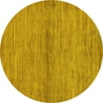 thumbnail image 1 of Ahgly Company Machine Washable Indoor Round Abstract Yellow Modern Area Rugs, 5' Round, 1 of 4