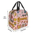 thumbnail image 2 of Yiaed Retro 70s Hippie Print Insulated Lunch Bag Reusable Cute Tote Lunch Box, Leakproof Cooler Lunch Bags for Work Office Travel School Picnic, 2 of 5