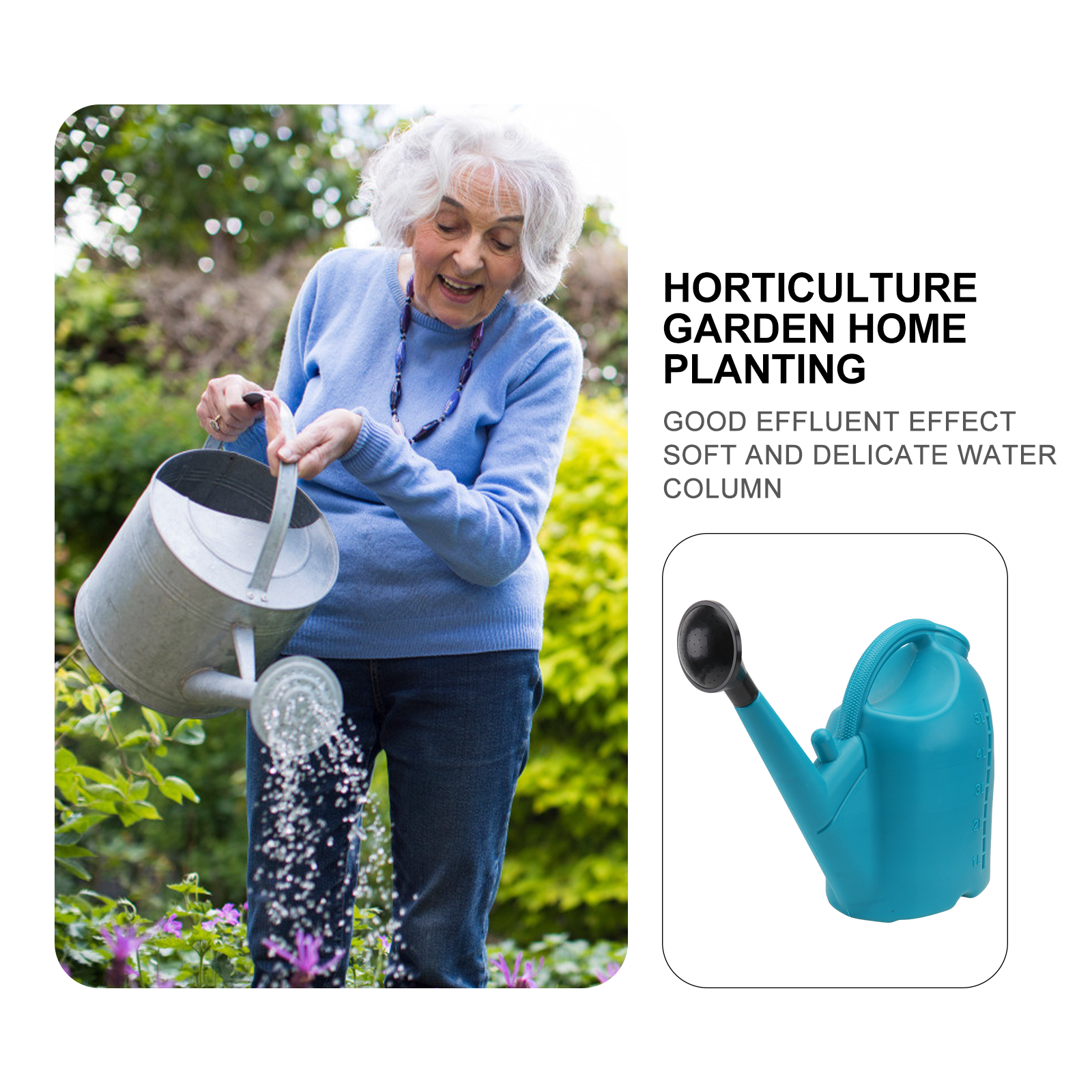 FESTFENDS Bottle Watering 1Pack Blue Plastic Watering Can 43x0.3937x29x0.3937in 5L