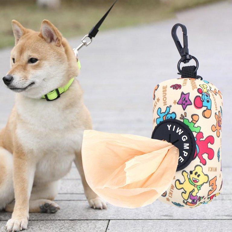 Dog Poop Bag Holder, Leash Attachment, Mesh Fabric Dog Bag Dispenser with Zip, Hanging Pet Supplies, Large Dog Bag Dispenser for Training, Running, Cycling Anulely